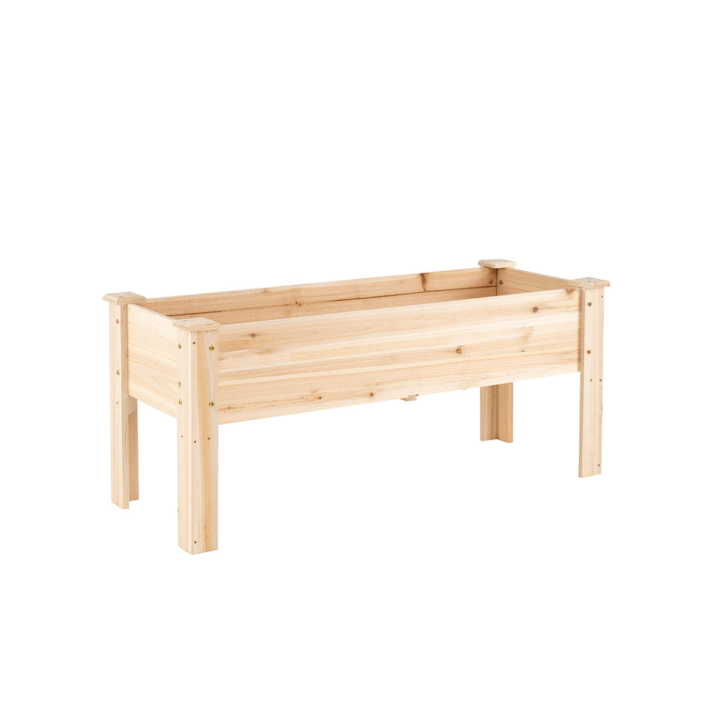 Wooden Raised Garden Bed with Legs Elevated Planter Box with Drainage Holes - Gallery View 6 of 12