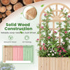 Wooden raised garden bed with trellis, made of solid fir wood, ideal for outdoor planting and customizable with DIY.