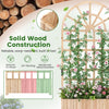 Wooden raised garden bed with trellis, solid fir wood, customizable DIY painting, ideal for outdoor plant growth.