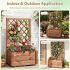 Wooden raised garden bed with lattice trellis, made from pine wood, ideal for patios and balconies, featuring drainage.