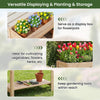 Wooden raised garden bed with legs and storage shelf, made of natural fir wood, ideal for growing vegetables and.