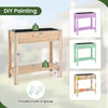 Wooden raised garden bed with legs, natural fir wood, waist-high design for easy gardening, includes storage shelf and.