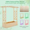 Wooden raised garden bed planter box with trellis and hanging roof, crafted from 100% natural pine wood for stylish.