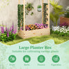Wooden raised garden bed planter box with trellis and hanging roof, ideal for cultivating flowers, fruits, and.