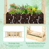Wooden raised garden bed planter box with trellis, featuring drainage gaps and removable bottom panels for healthy.