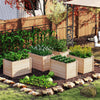 Wooden raised garden bed planter boxes made of fir wood, designed for deep-root plants, perfect for patios and.