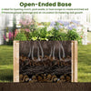 Wooden raised garden bed with open-ended base, 26" depth, made of fir wood, ideal for nurturing deep-root plants.