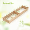 Wooden raised garden bed with dimensions 90"x25"x10", featuring 2 planter boxes and dividers for organized planting.