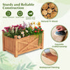 Wooden raised garden bed made of solid fir wood with drainage holes, featuring exquisite craftsmanship for patio.