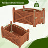 Wooden raised garden bed with drainage holes, crafted from solid fir wood, featuring retro colors and elegant X-shaped.