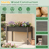Wooden raised vegetable garden bed in gray, made of solid fir wood, 4 ft long, ideal for easy gardening in any outdoor.