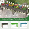 Wooden raised vegetable garden bed in gray, 4 ft long, made of solid fir wood, ideal for patio or backyard planting.
