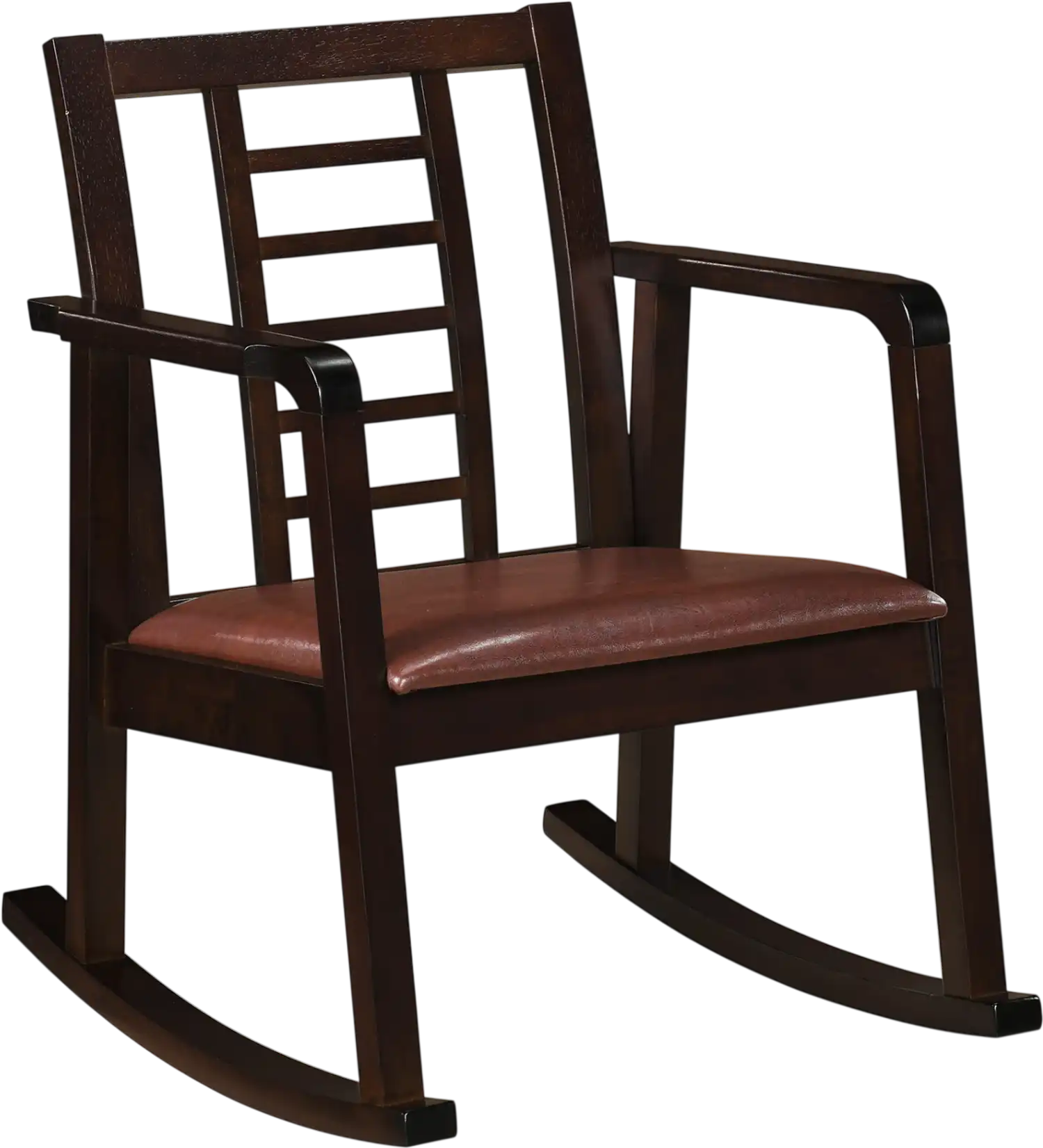 Costway Wooden Rocking Chair Upholstered Seat Ladder Back 64309213 New