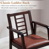 Classic wooden rocking chair with upholstered seat and ladder back design, offering comfort and retro elegance for living rooms.