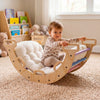 Wooden Rocking Climbing Arch with Cushion 3-in-1 Montessori Kids Climber Rocker-Multicolor - Gallery View 1 of 12