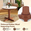 35-inch round dining table with a white MDF top and walnut rubber wood pedestal base, perfect for gatherings.