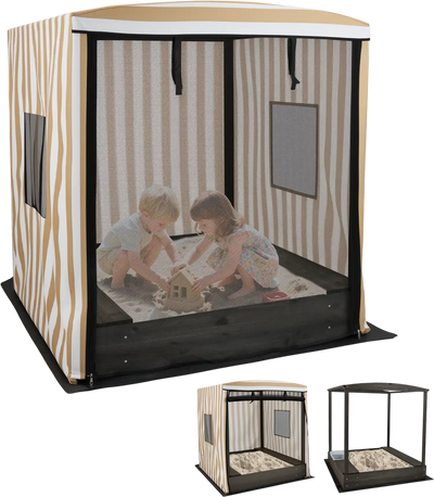 Costway Wooden Sandbox Canopy Kids Outdoor 3+ 679581324 New