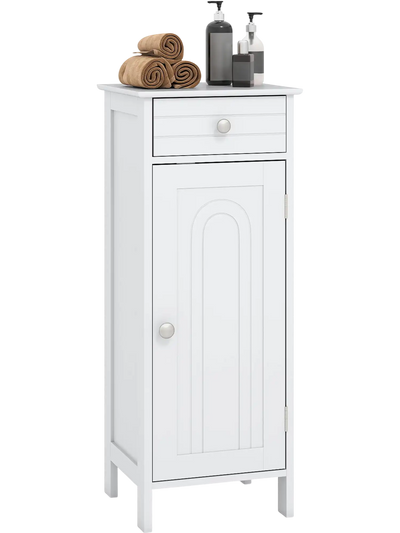 Costway Wooden Floor Storage Cabinet w/ Drawer Shelf 86753419 New