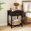 Wooden Storage Shelf with Drawer for Bedroom and Living Room-Brown - Gallery View 1 of 10