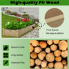 Wooden vegetable raised garden bed made of solid fir wood, featuring thick boards and ideal for outdoor planting.