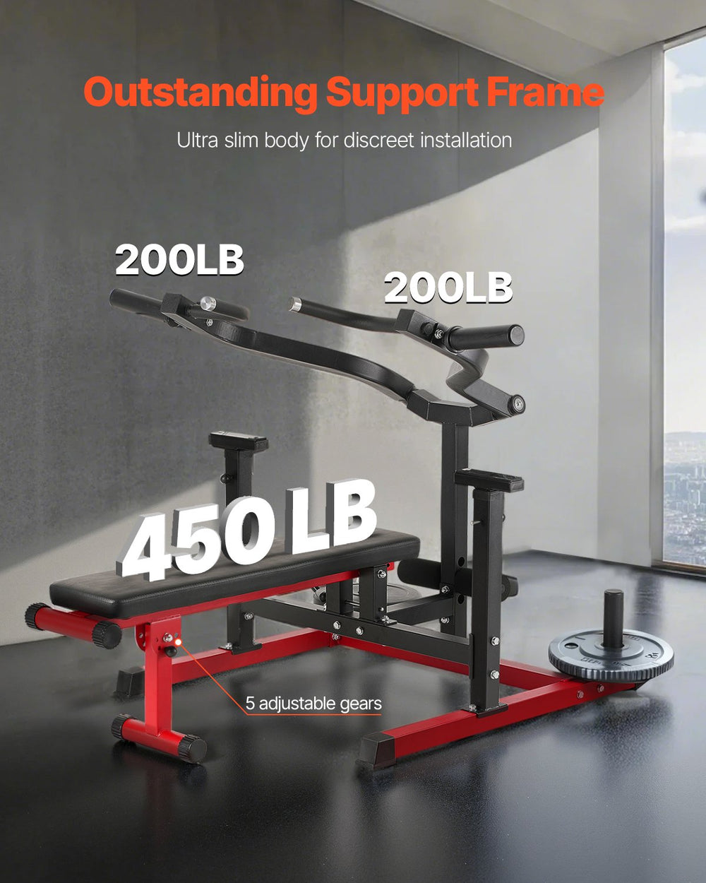 Vevor Chest Press Machine 450 Lbs Capacity Adjustable Flat Incline Bench for Home Gym New