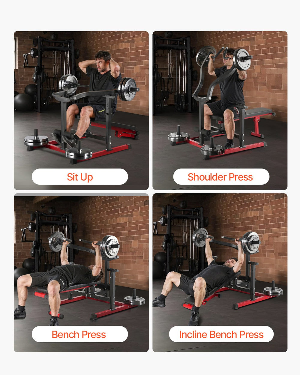 Vevor Chest Press Machine 450 Lbs Capacity Adjustable Flat Incline Bench for Home Gym New