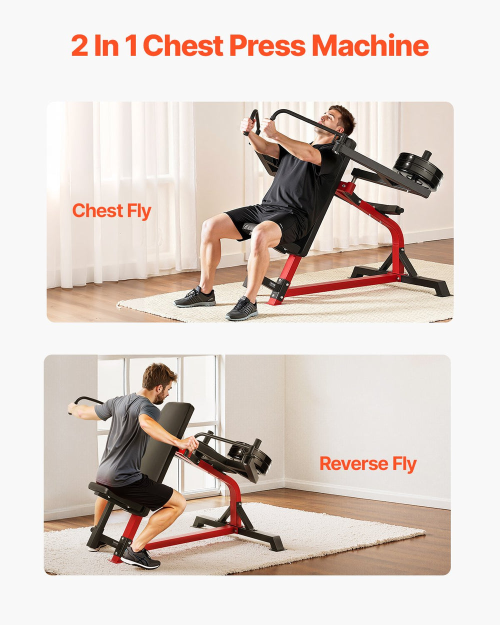 Vevor Incline Chest Fly and Rear Delt Machine 450 Lbs Capacity Adjustable Upper Body Trainer New
