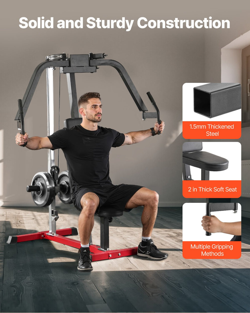 Vevor Chest Fly Machine 450 Lb Capacity Adjustable Seat for Fly and Reverse Delt Workouts New