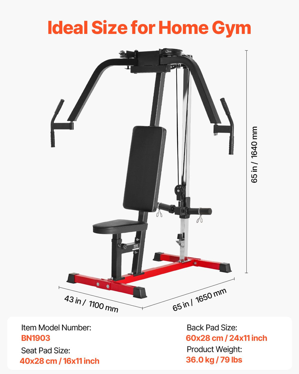 Vevor Chest Fly Machine 450 Lb Capacity Adjustable Seat for Fly and Reverse Delt Workouts New