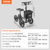 Vevor Knee Scooter Folding Walker Aluminum Frame 350 lbs. Capacity Height Adjustable and 12" Wheels New