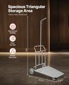 Vevor 3-Wheel Bellman Luggage Cart 660 Lb Capacity Stainless Steel Hotel Trolley New