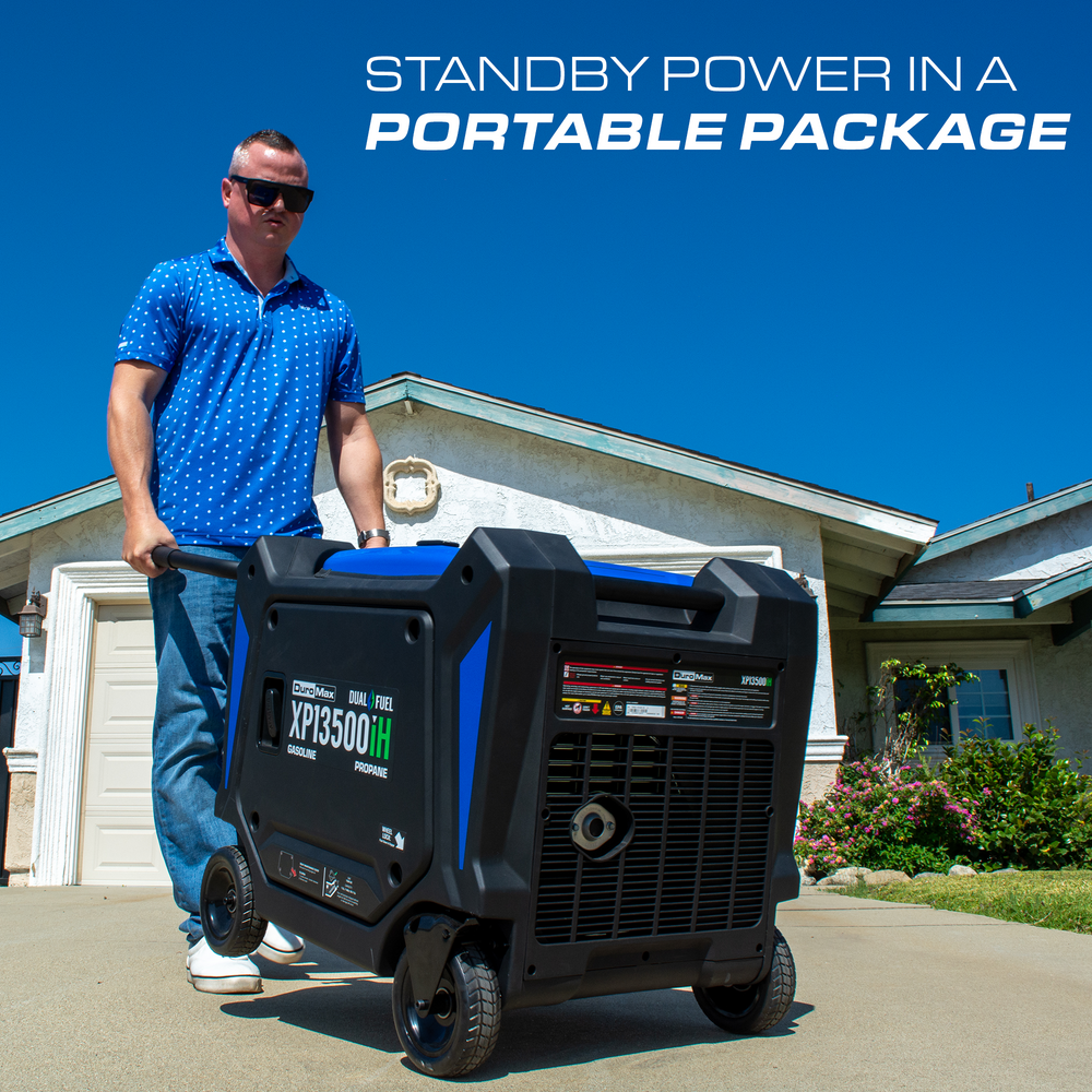 DuroMax 13,500 Watt Portable Dual Fuel Inverter Generator - Quiet, Low THD