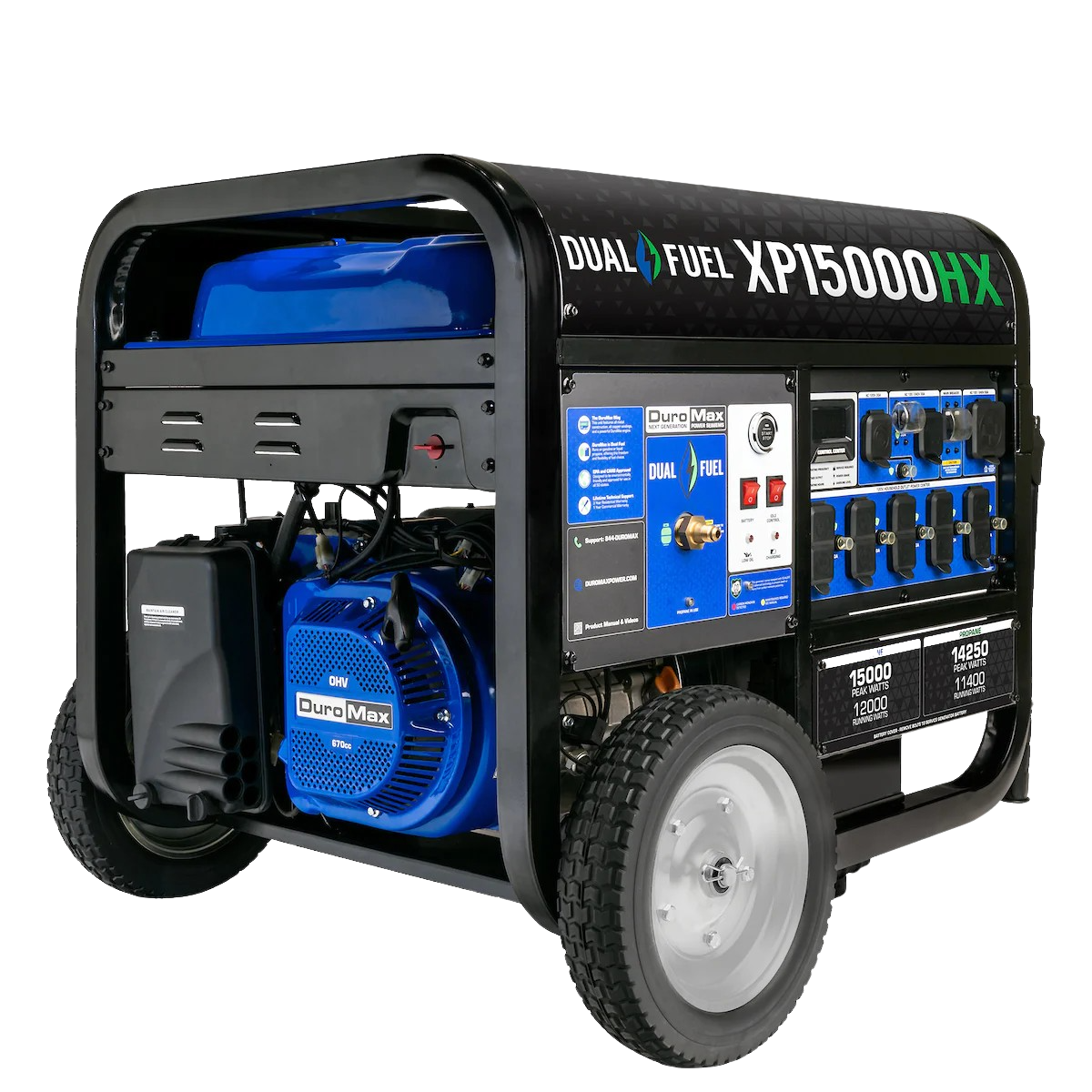 DuroMax XP15000HX 12000W/15000W Dual Fuel Gas Propane Generator with Remote Start and CO Alert New