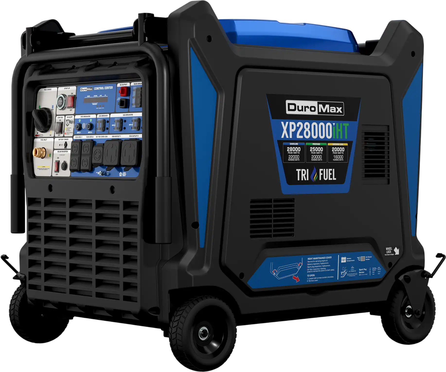 DuroMax XP28000iHT Generator 22000W/28000W Tri Fuel Gas Propane Natural Gas Inverter 50A Low THD CO Alert Electric Start New