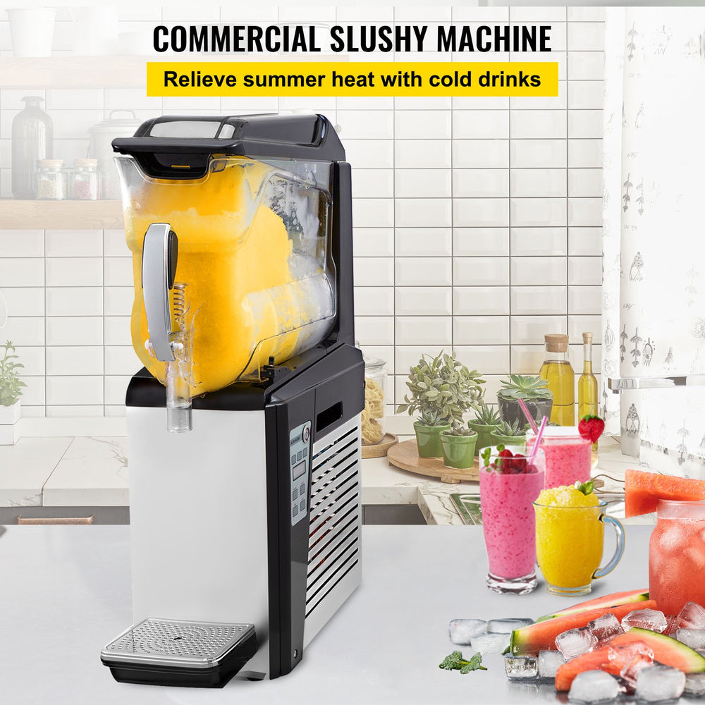 Vevor Slushy Machine 2.6 Gallon 1 Tank 600W Stainless Steel with Auto Clean for Commercial Use New