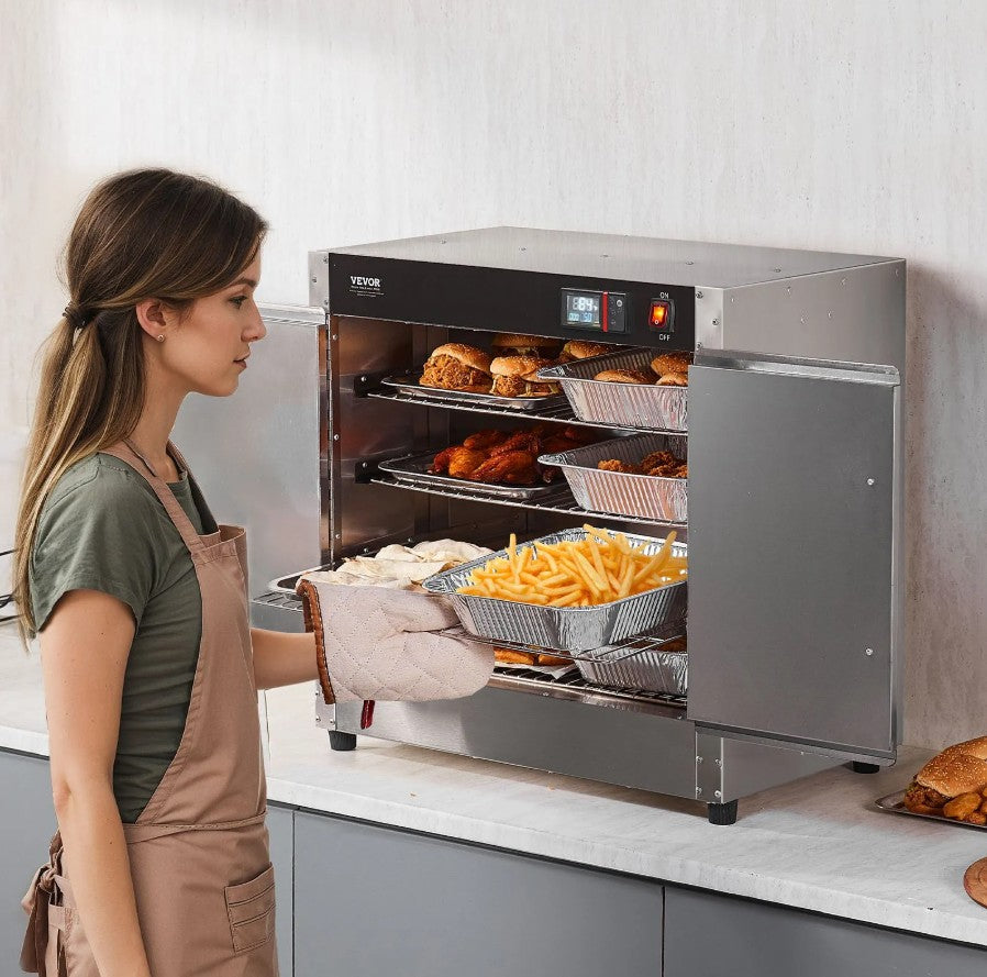 Vevor Commercial Food Warmer Cabinet 4-Tier Hot Box with Water Tray New