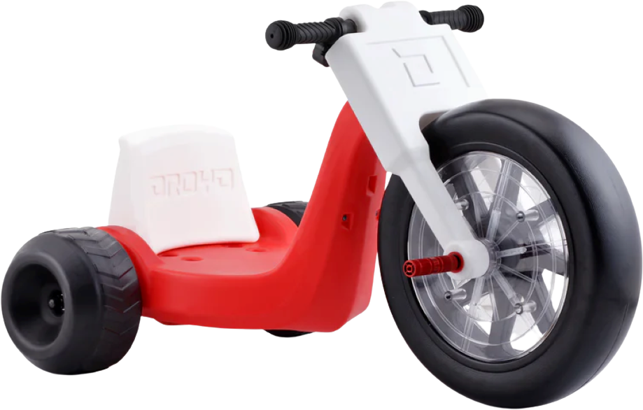 Droyd Romper Electric Trike for Kids 24V 2Ah Lithium Ion 50W Brushed 3 Miles 6 MPH Red New