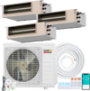 Concealed ducted mini split AC system with 3 zones, 27000 BTU, inverter technology, and smart control for efficient.