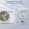 Ceiling cassette mini split AC unit with 35000 BTU, featuring 360° airflow and whisper-quiet operation for versatile.