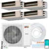 Concealed ducted mini split AC system with 4 zones, 35000 BTU, and smart control for homes and offices.
