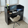 Vevor Reception Desk 47" Rectangular MDF Counter with 3 Lockable Drawer and Storage Cabinet Black New