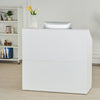 Vevor Reception Desk 46" Rectangular MDF Counter with Waterproof Surface White New