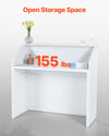 Vevor Reception Desk 46" Rectangular MDF Counter with Waterproof Surface White New