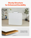 Vevor Reception Desk 46" Rectangular MDF Counter with Waterproof Surface White New
