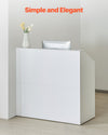 Vevor Reception Desk 46" Rectangular MDF Counter with Waterproof Surface White New