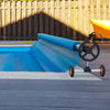 Vevor Pool Cover Reel 18' Aluminum Roller with Rubber Wheels and Sandbags for Inground Pools New