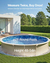 Vevor 21' Round Pool Liner 54" Wall Height Overlap Vinyl Above Ground New