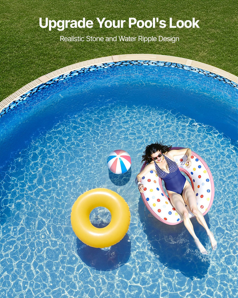 Vevor 24' Round Unibead Pool Liner for 52" Wall Height Durable Vinyl New