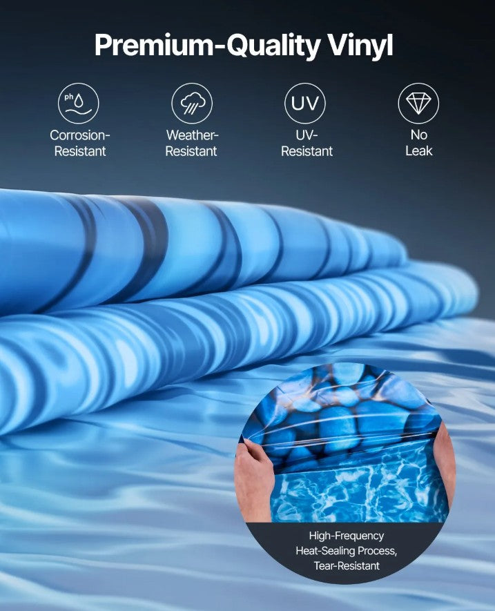 Vevor 27' Round Pool Liner 54" Wall Height Overlap Vinyl Above Ground New