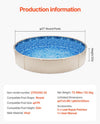 Vevor 27' Round Pool Liner 52" Wall Height Unibead Vinyl Above Ground New